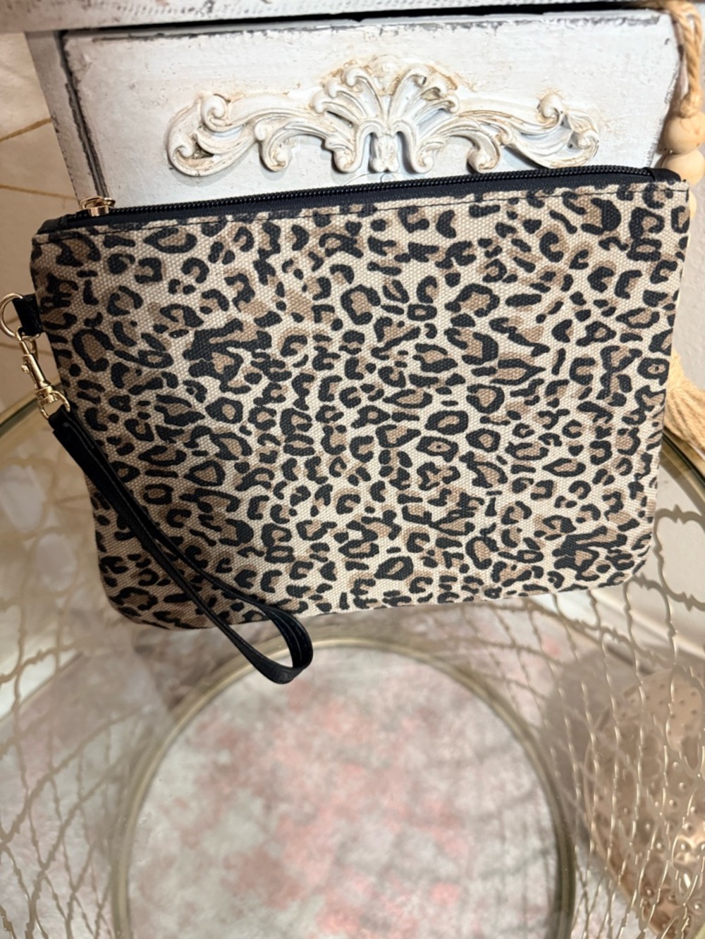 Vic & Lou Leopard Print Wristlet